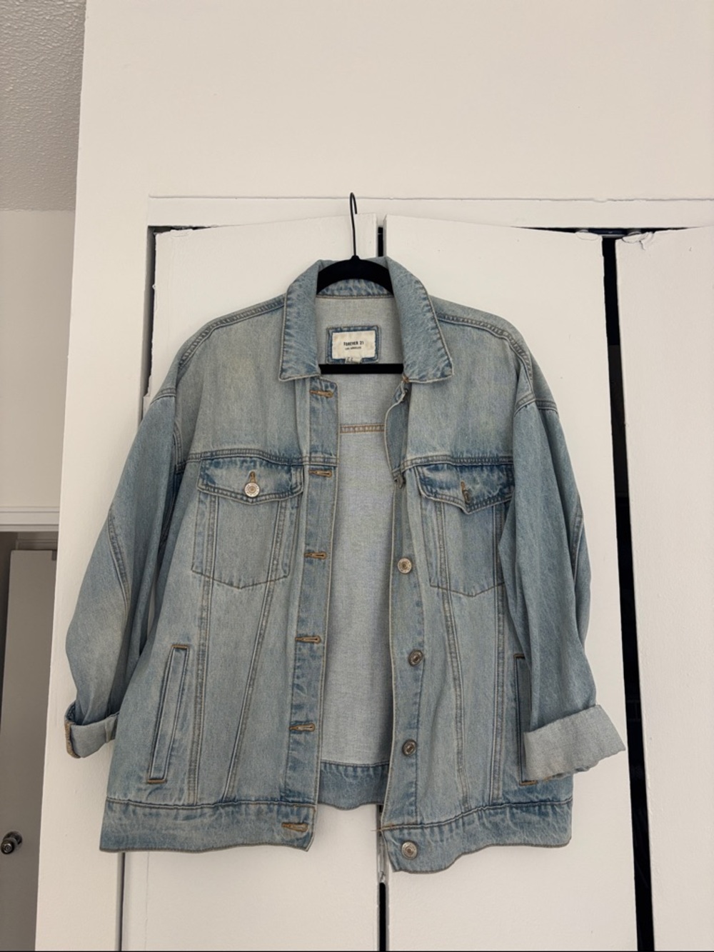 Forever 21 Light Blue Oversized Denim Jacket